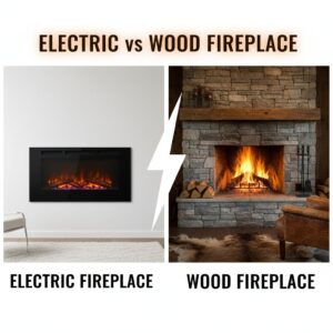 Electric fireplace vs wood fireplace'