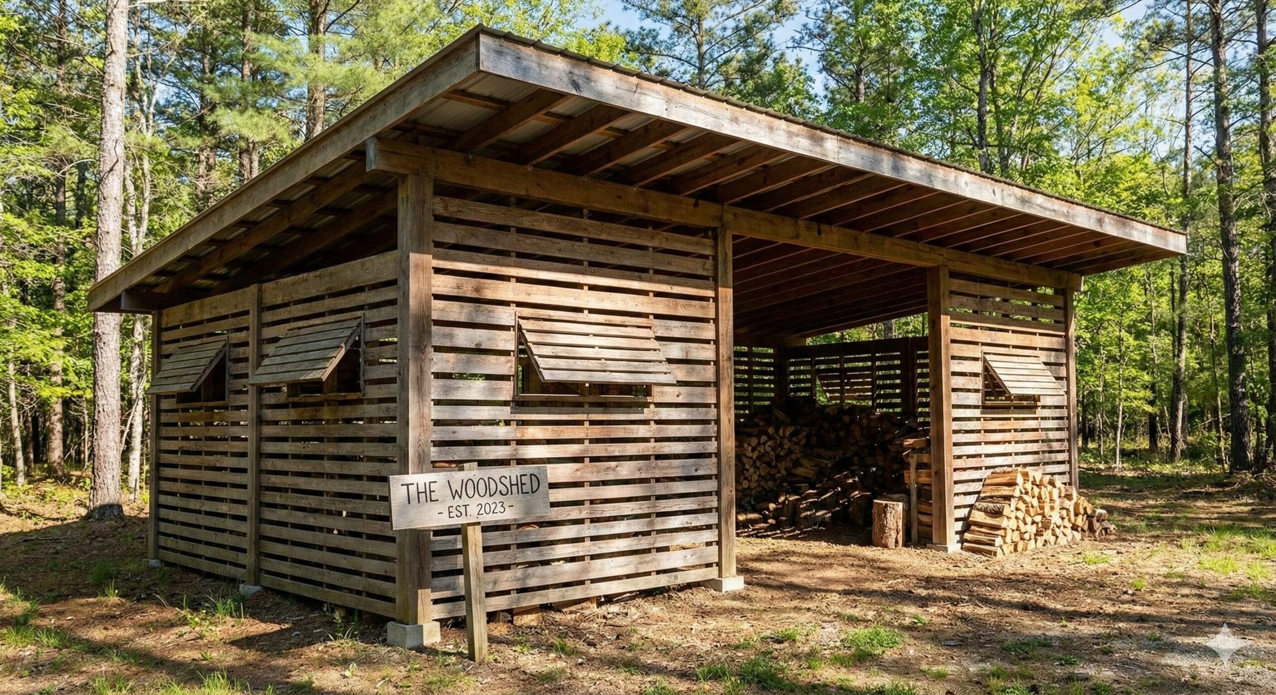 Woodshed with ample airflow