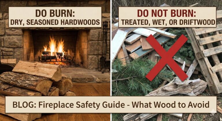 what wood not to burn in fireplace