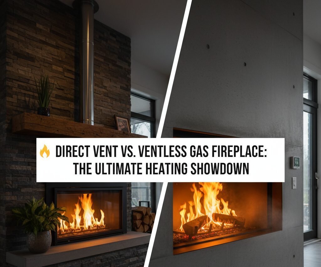 Direct vent vs Ventless gas fireplace