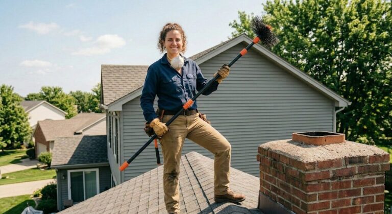 How to use a chimney brush