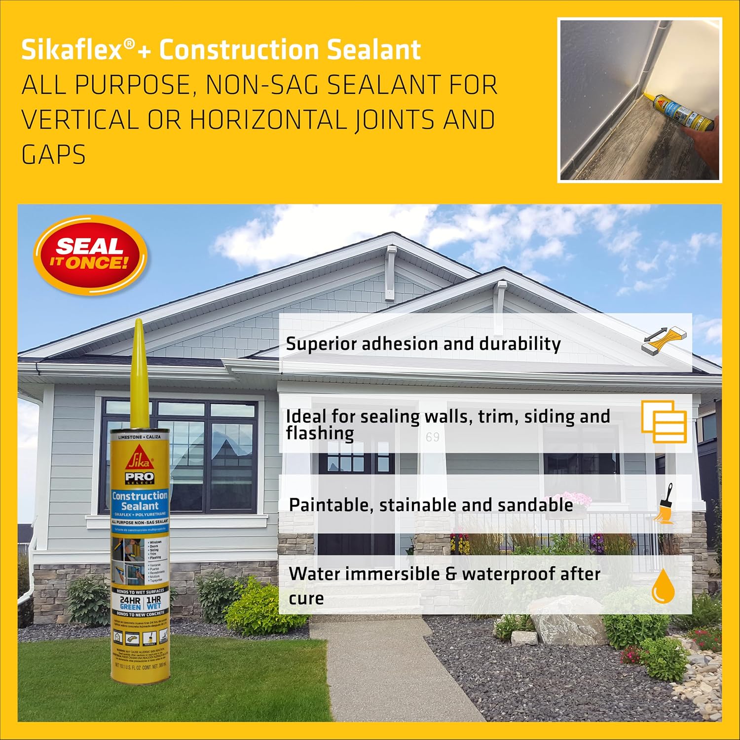 Sikaflex Construction Sealant verified features and compatible joint uses